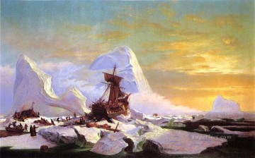  she - Crushed in the Ice boat seascape William Bradford